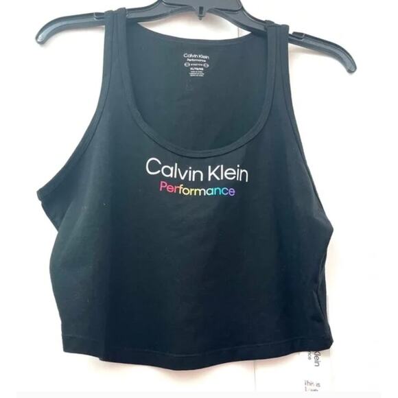 CALVIN KLEIN PERFORMANCE Women's Pride Logo Crop Top Medium NWOT - Picture 3 of 3
